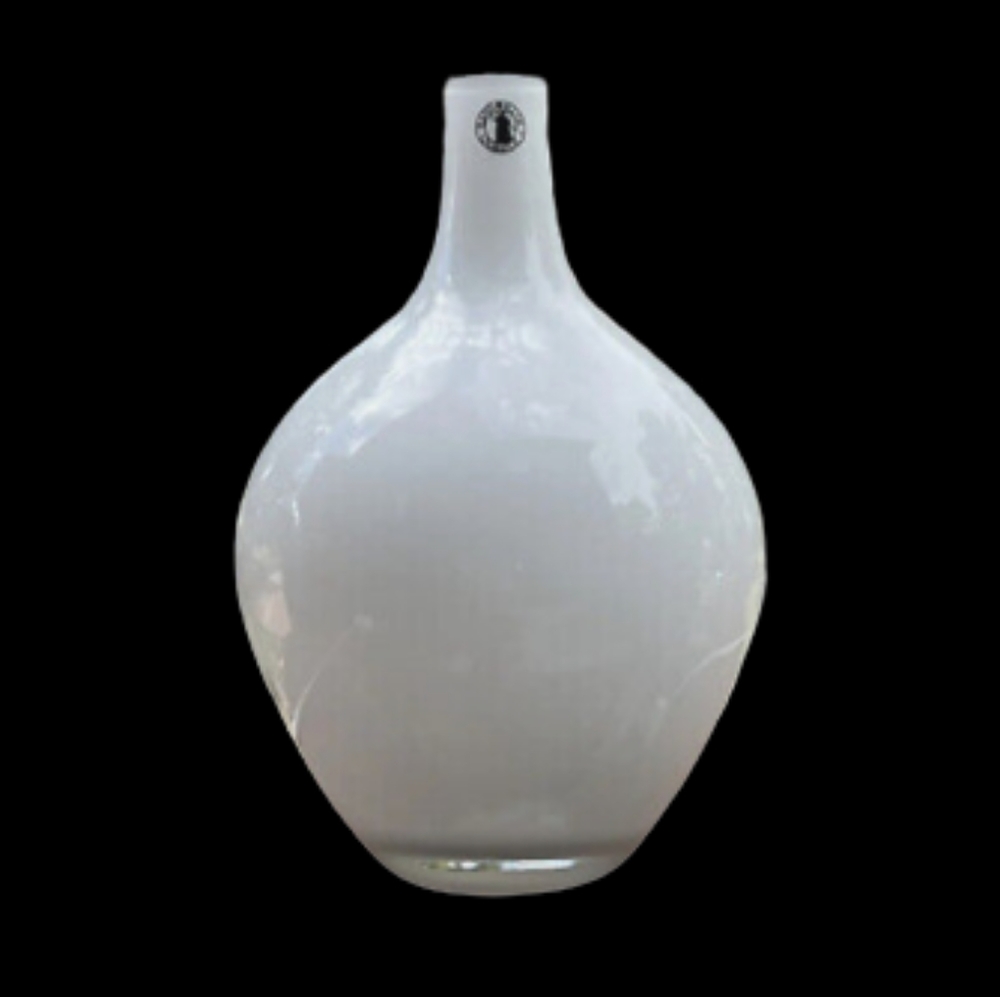 NEW IKEA Modernist Salong White Hand Blown Glass Vase